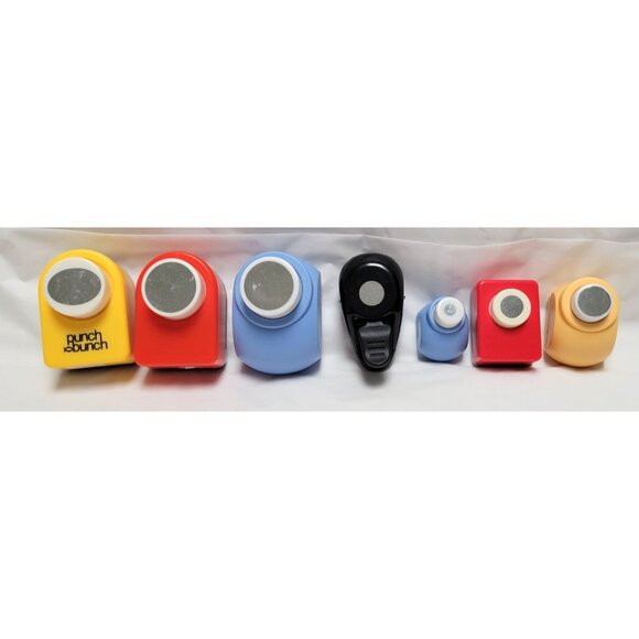 Lot of 7 Circle Oval Craft Punches For Scrapbooking Cardmaking Crafts - Picture 1 of 6